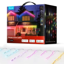 Govee RGBIC Icicle Ligths, smart udendørs lyskæde, istap, WiFi, 10 meter