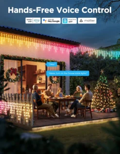 Govee RGBIC Icicle Ligths, smart udendørs lyskæde, istap, WiFi, 10 meter