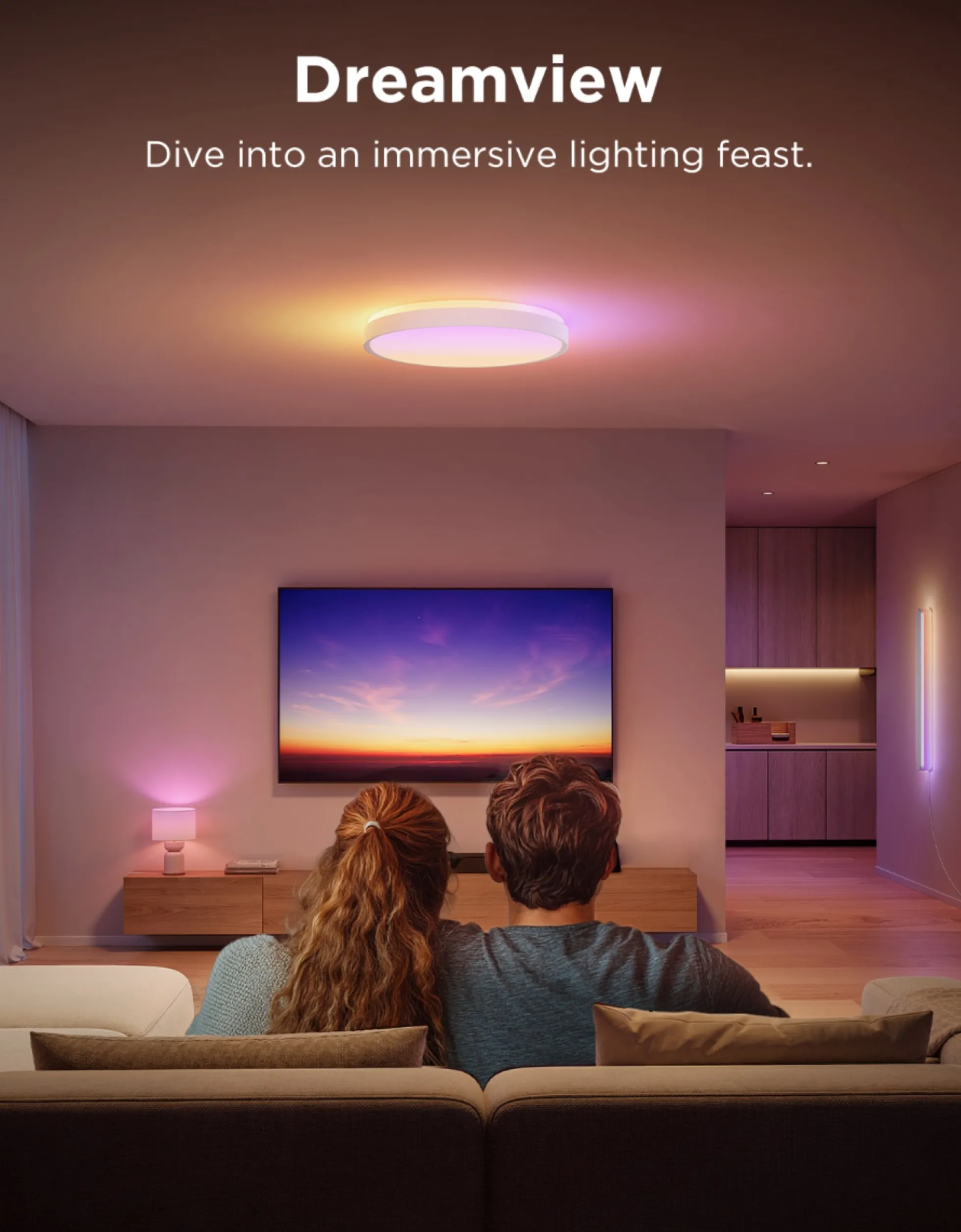 Govee Round Smart Ceiling Light, rund plafond, 38 cm, hvid