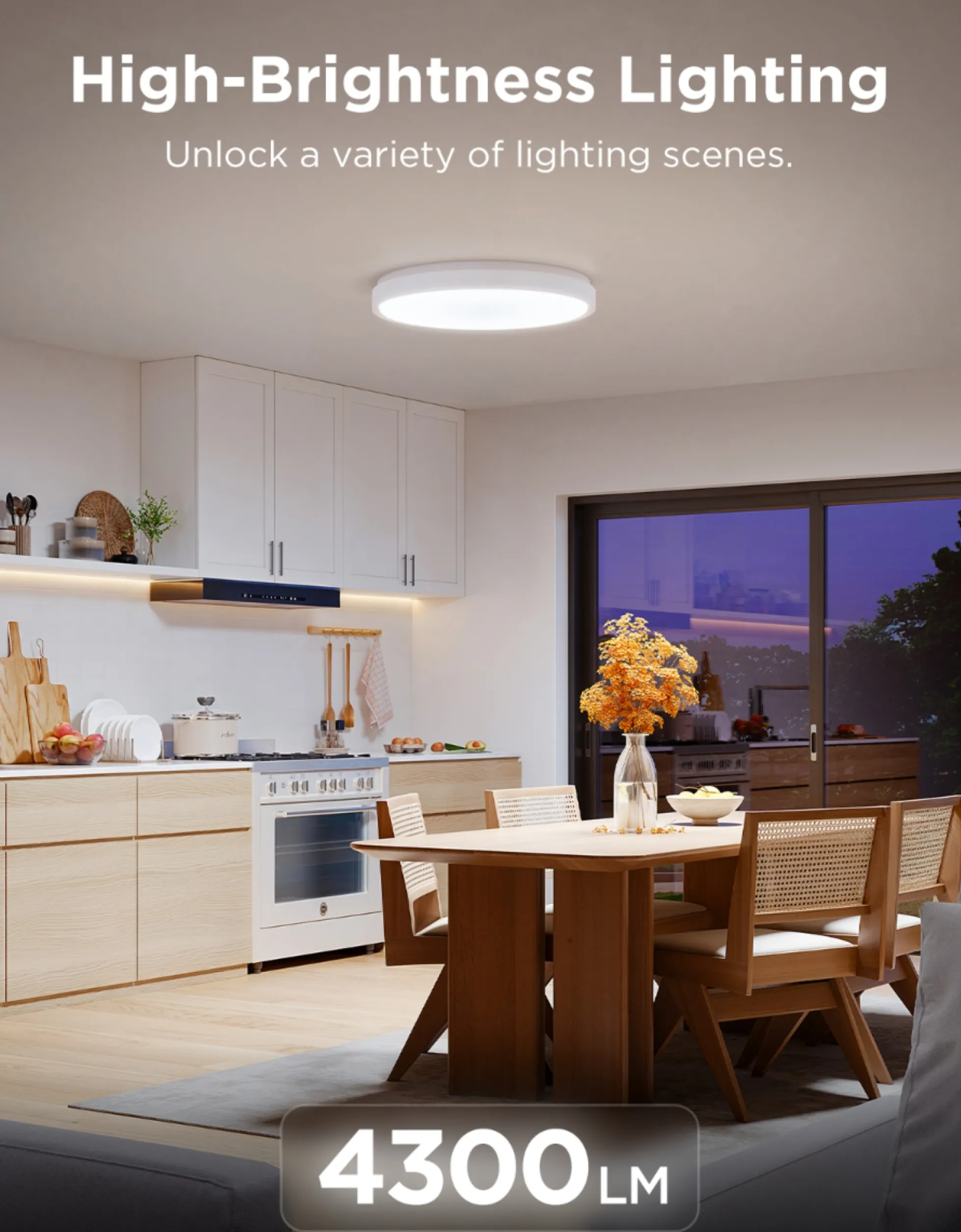 Govee Round Smart Ceiling Light, rund plafond, 38 cm, hvid