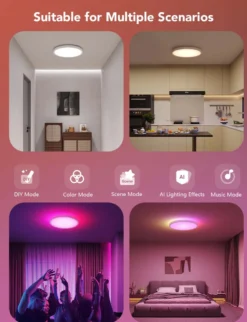 Govee Round Smart Ceiling Light, rund plafond, 30 cm, hvid