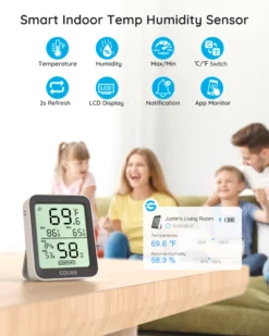 Govee Smart Display temperatur og fugtighedsmåler, Bluetooth