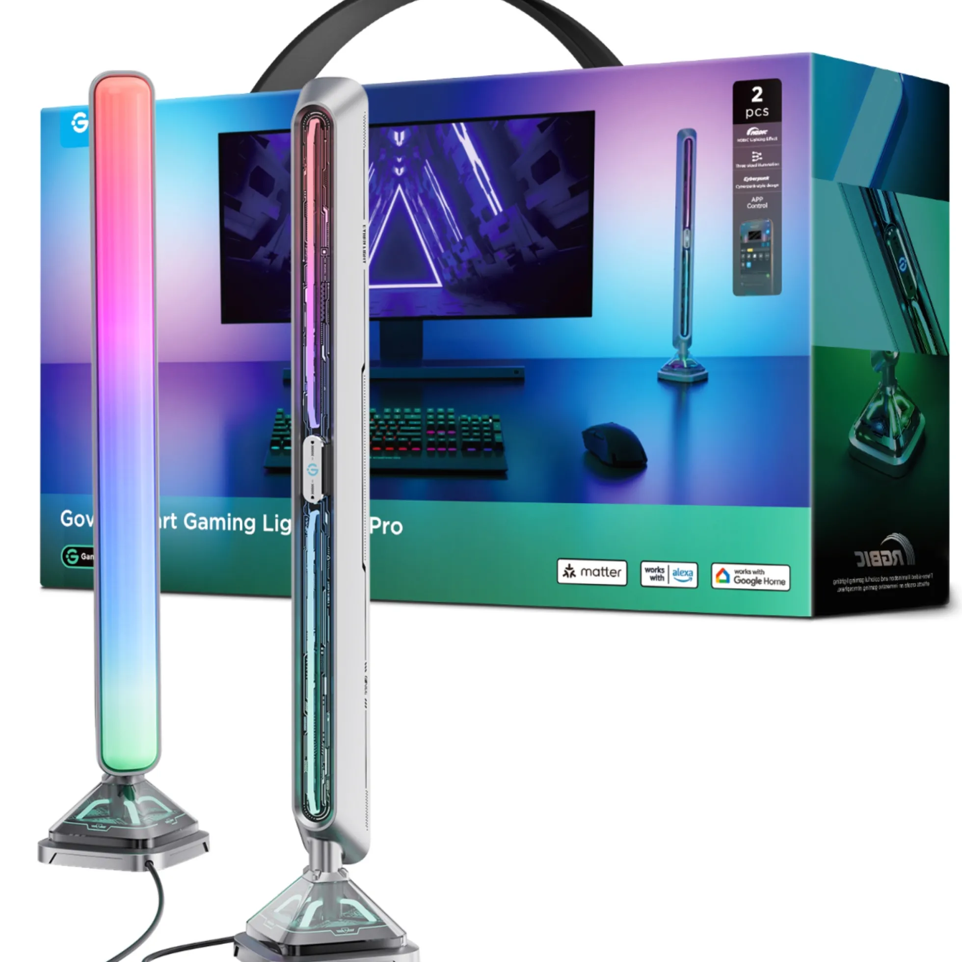 Govee Smart Gaming Light Bars Pro, gamer lys