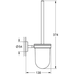 Grohe Bau Cosmopolitan toiletbørste, krom