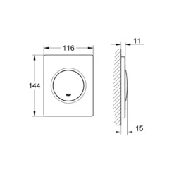 Grohe Betjeningsplade Novo Cosmopolitan, 116x144 mm, krom