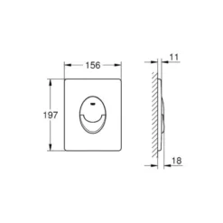 Grohe Betjeningsplade Start pneu, 2 skyl, sort