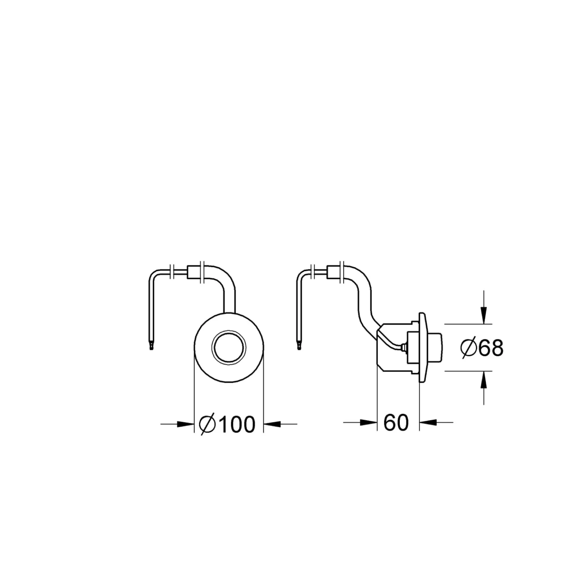 Grohe Dal pneumatisk trykknap, 1, 5 meter, krom