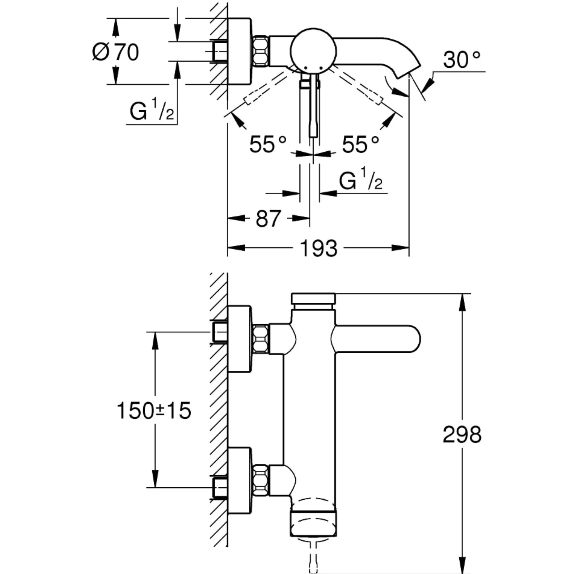 Grohe Essence 1-grebs kar- og brusearmatur, poleret Warm Sunset (outlet) (outlet) (outlet) (outlet)