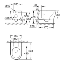 Grohe Essence væghængt toilet, hvid