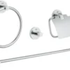 Grohe Essentials tilbehørssæt 4 i 1, håndklædering, krog, toiletpapirholder, 600 mm håndklædeholder, krom