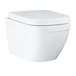 Grohe Euro toiletpakke inkl. Rapid cisterne 113 cm, trykplade, Euro væghængt toilet + SoftClose toiletsæde samt tilbehør
