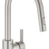 Grohe Feel køkkenarmatur, udtræk/brus, C-tud, 1-grebs, supersteel