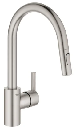Grohe Feel køkkenarmatur, udtræk/brus, C-tud, 1-grebs, supersteel