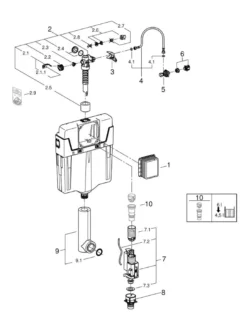 Grohe GD2 cisterne, 3-4, 5/6-9 liter, indbygning, inklusive scan set, krom