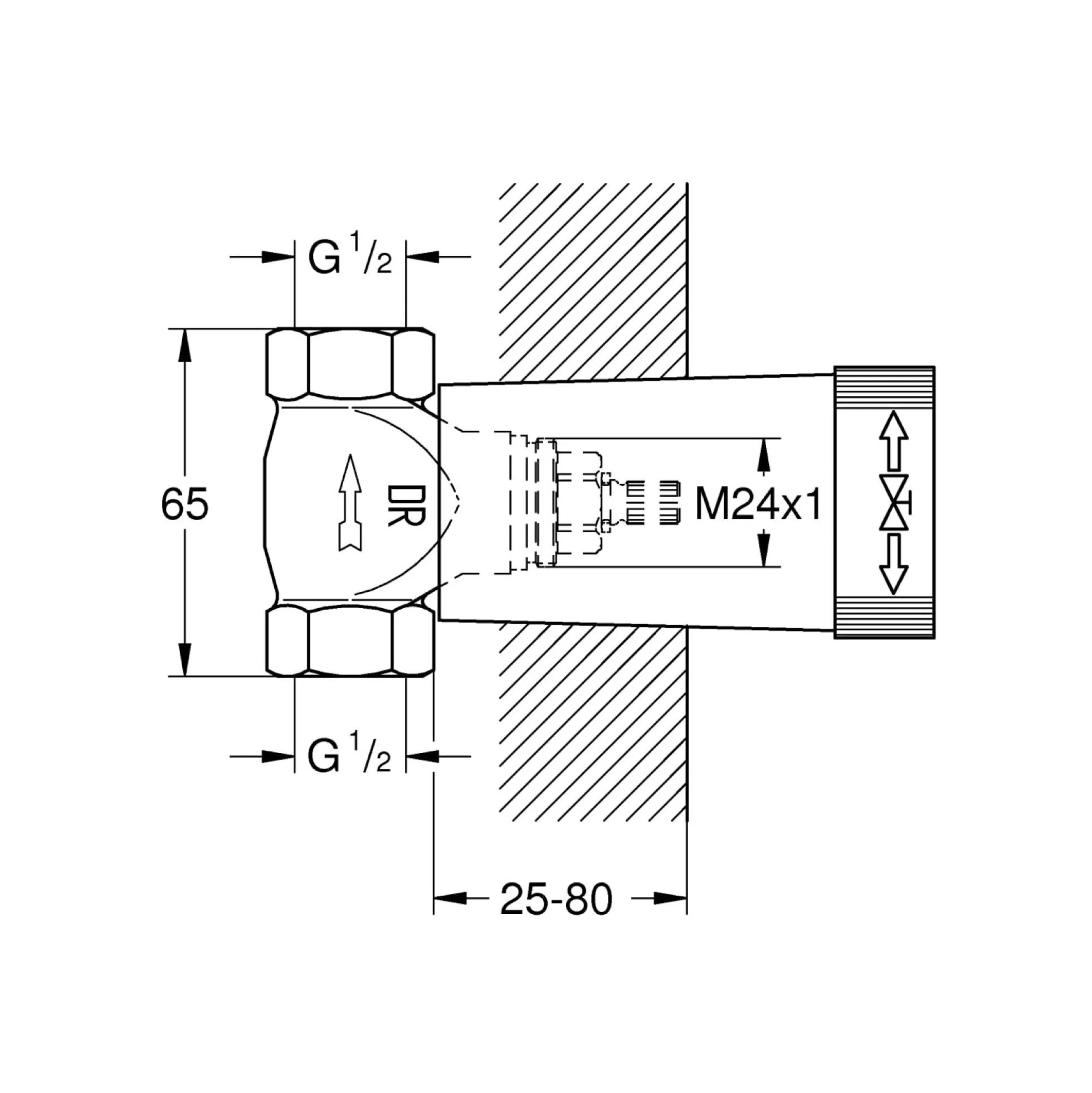 Grohe Indbygningsventil 1/2", krom