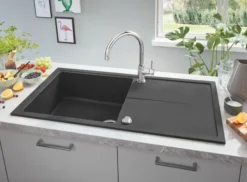 Grohe K400 kompositvask, med afløbsbakke, 1000 x 500 mm, sort