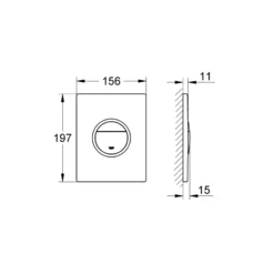 Grohe Nova Light betjeningsplade, 230V, 156 x 197 mm, natlys, krom