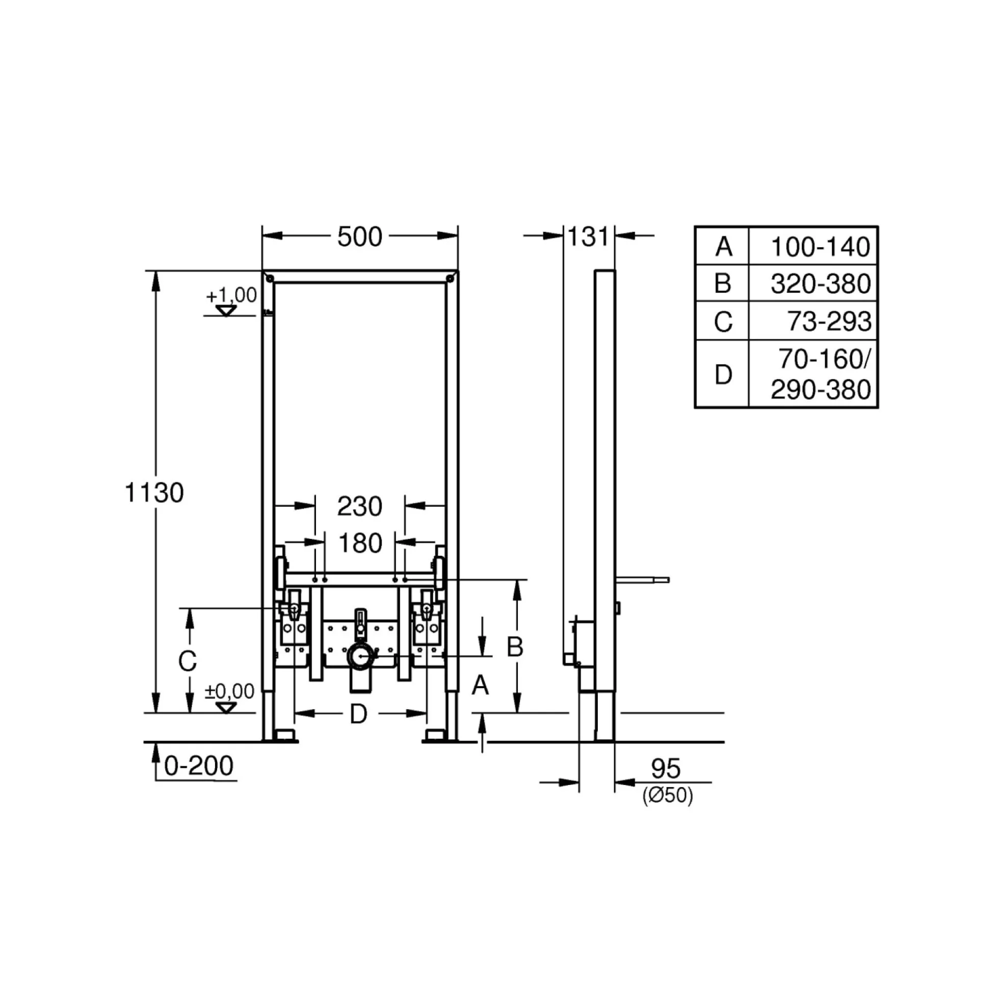 Grohe Rapid SL bidet, 1, 13 meter, krom