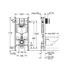 Grohe Rapid SL indbygningscisterne113 cm, hvid trykplade