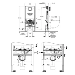 Grohe Rapid SLX Indbygningscisterne, krom