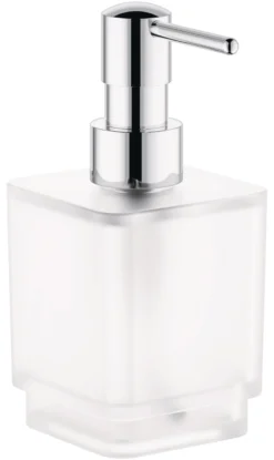 Grohe Selection Cube sæbedispenser, glas/metal, 300 ml, forkromet