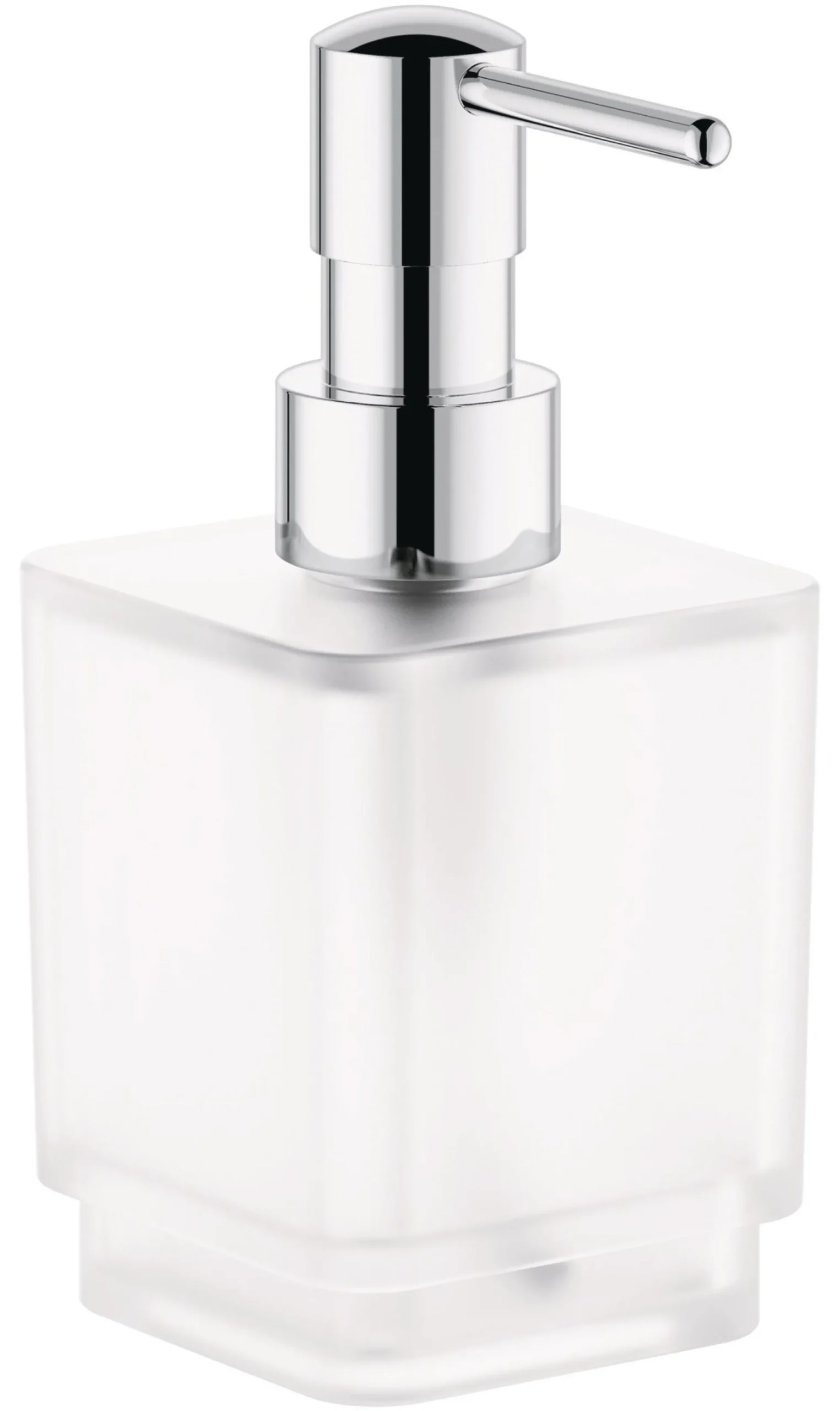 Grohe Selection Cube sæbedispenser, glas/metal, 300 ml, forkromet