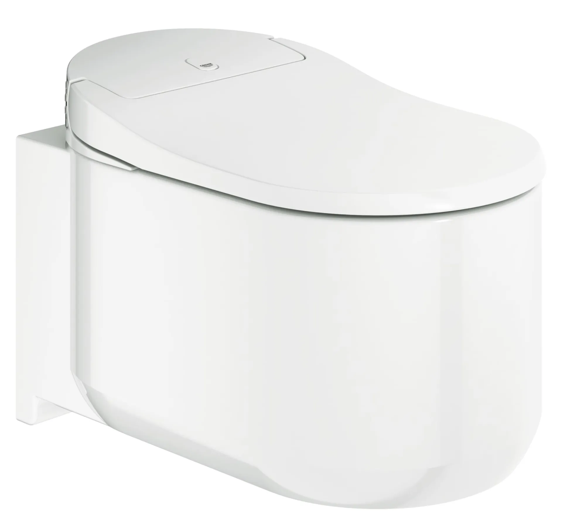 Grohe Sensia toiletpakke inkl. Rapid cisterne 113 cm, trykplade, Sensia Arena væghængt Douchetoilet + SoftClose toiletsæde samt tilbehør