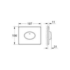 Grohe Skate Air betjeningsplade, 1-volumen, vandret montage, 156 x 197 mm, krom