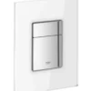 Grohe Skate Cosmopolitan betjeningsplade, med glas overflade, hvidt glas, til 2-skyls og start/stop, pneumatisk, 156 x 197 mm