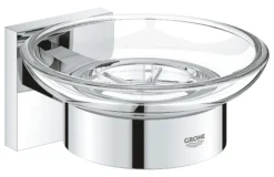 Grohe Start Cube sæbeskål med holder, glas/metal