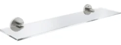 Grohe Start glashylde, 530 mm, 145 mm, med holder glas/metal, supersteel