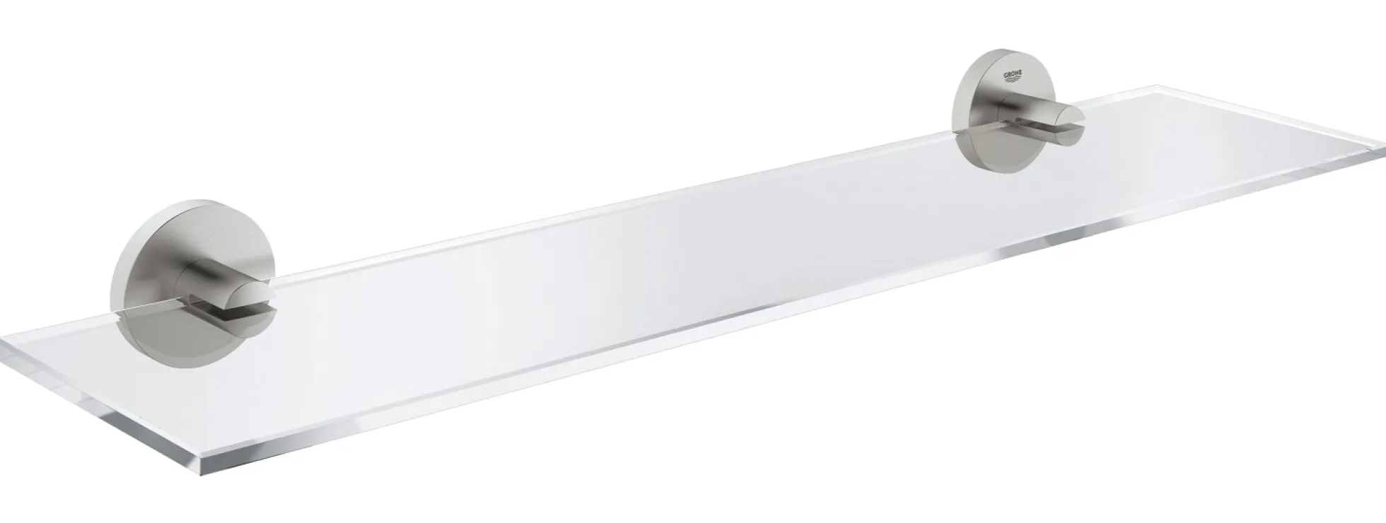Grohe Start glashylde, 530 mm, 145 mm, med holder glas/metal, supersteel