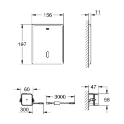 Grohe Tectron Skate elektronisk armatur WC, 240V, rustfrit stål