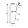 Grohe Tempesta 100 mm brusestangsæt, 600mm brusetang, 3 sprays, krom