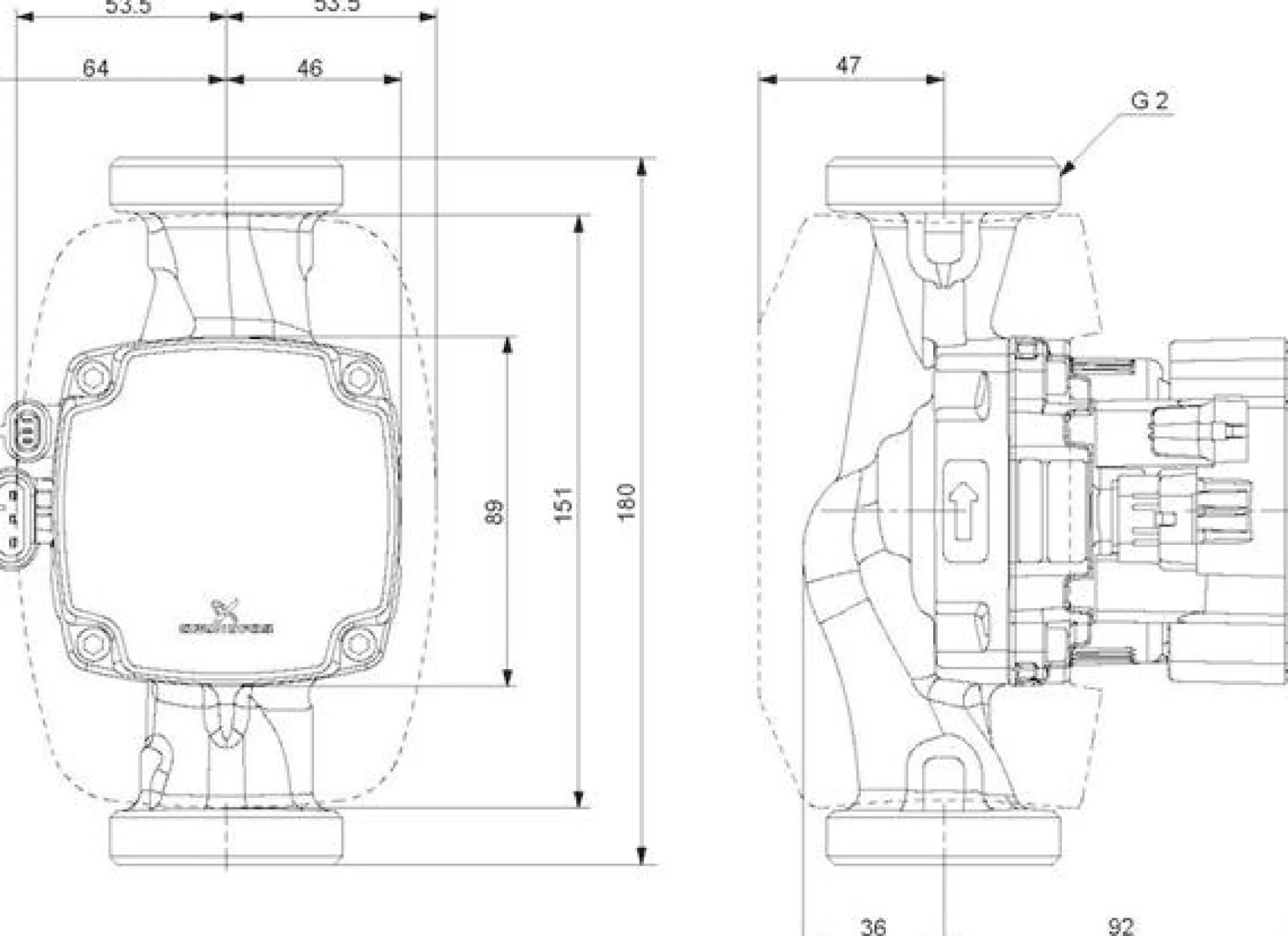 Grundfos ALPHA2 GO 32-75 180