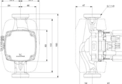 Grundfos ALPHA2 GO 25-75 180, 220-240V, 9H AG0, 1 1/2", 180mm