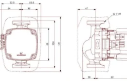 Grundfos ALPHA2 GO 25-90 130, 220-240V, 9H AG0, 1 1/2", 130mm