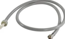Grå vaskemaskineslange med omløbere og én vinklet ende, ½" x ¾"