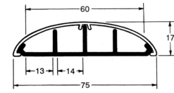 Gulvkanal, 18x73 mm, sort RAL 7021, 2 meter - Hager