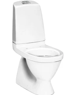 Gustavsberg Classic 5600 gulvstående toilet, 2/4-liter, skjult S-lås, lukket skyl, hvid
