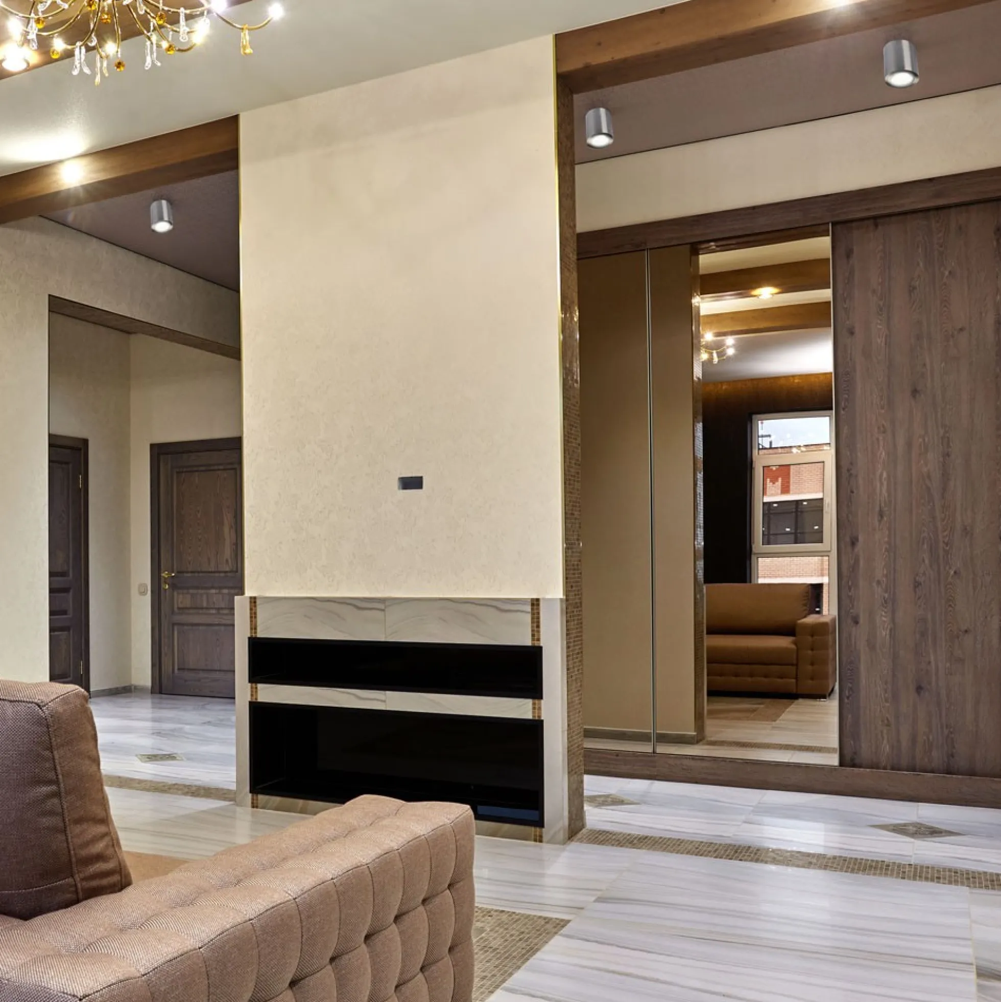 GU10 væg/loftmonteret spot, satin nikkel, rund, IP20 indendørs, uden lyskilde