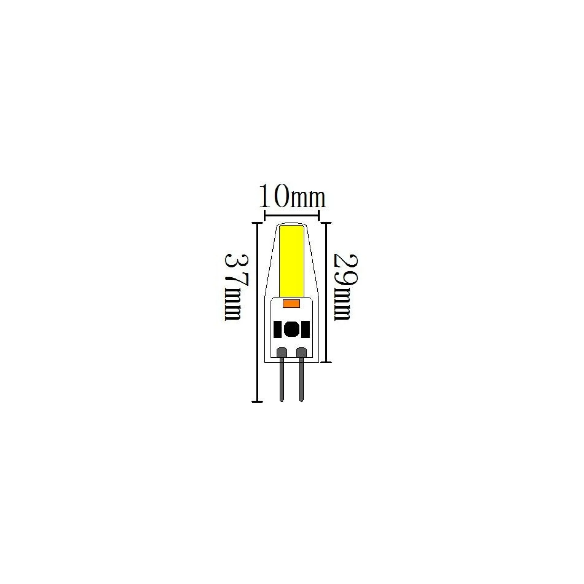 G4 1,5W LED pære, 170 lumen, 360 grader spredning, 2800K, 37 x Ø10 mm, 12V/24V AC/DC, dæmpbar
