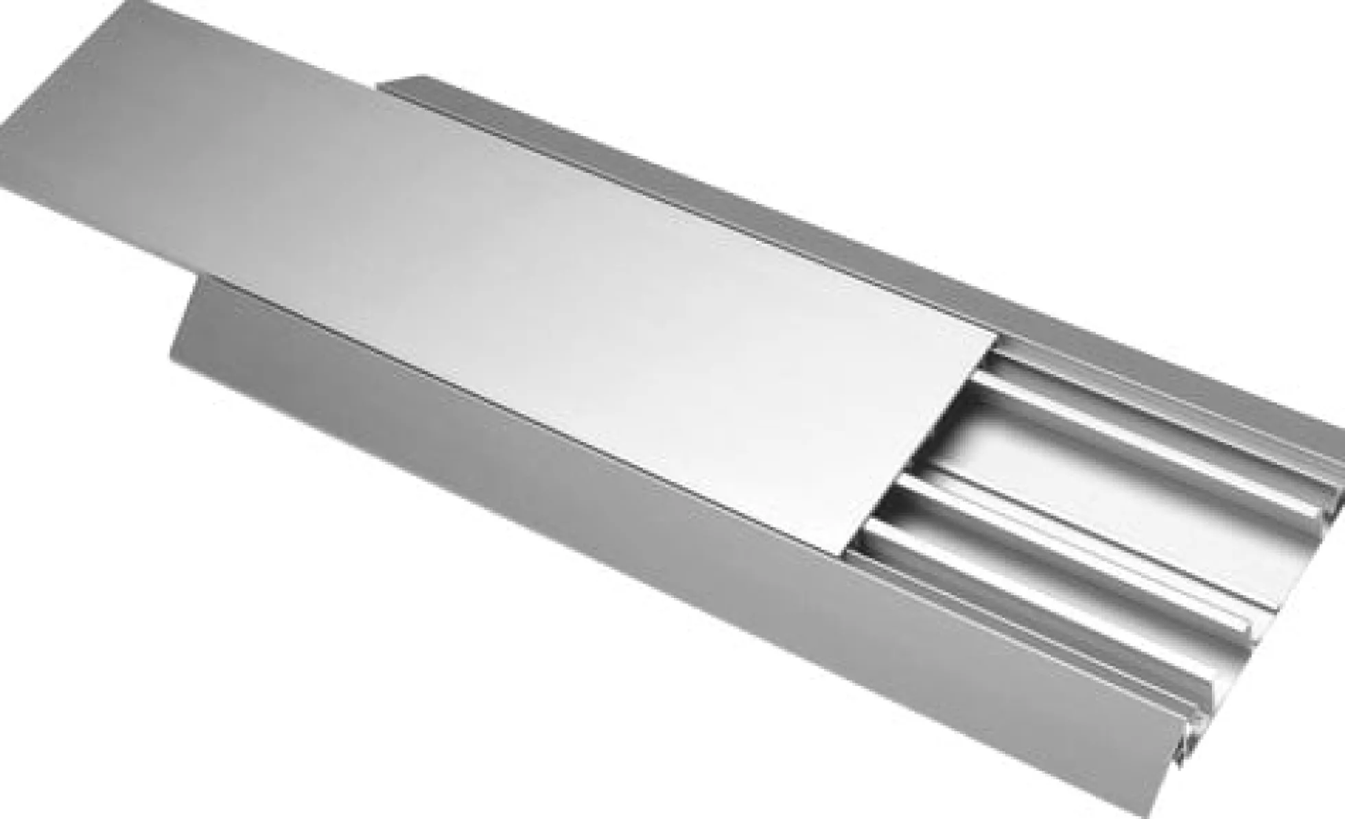 Hager, aluminium gulvkanal 18 x 125 mm, grå/alu, 2 meter