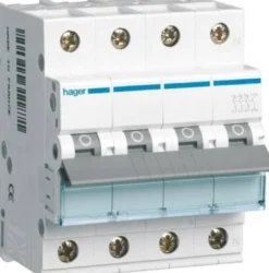 Hager MCN automatsikring, C, 16A, 3P+N, 6kA, 4 modul, 70mm