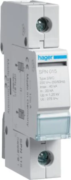 Hager OVERSP.BESK.C, 1P, ISN, 15 kA, INDK.