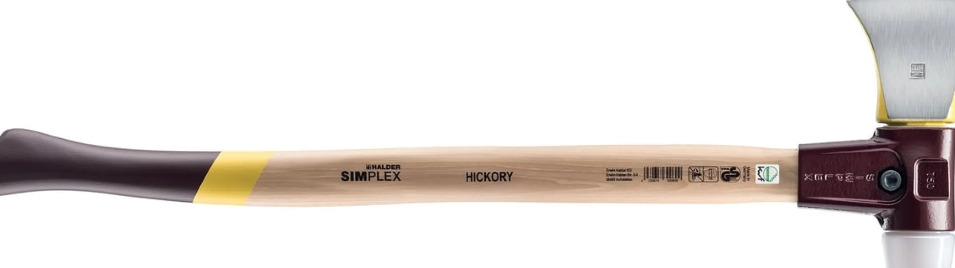 Halder Simplex flækøkse, slank form, støbejern, hickory, Ø50mm