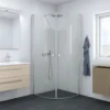 Halvrund svingdør 89-91 CM klart glas