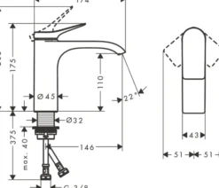 Hansgrohe Vivenis 110 håndvaskarmatur