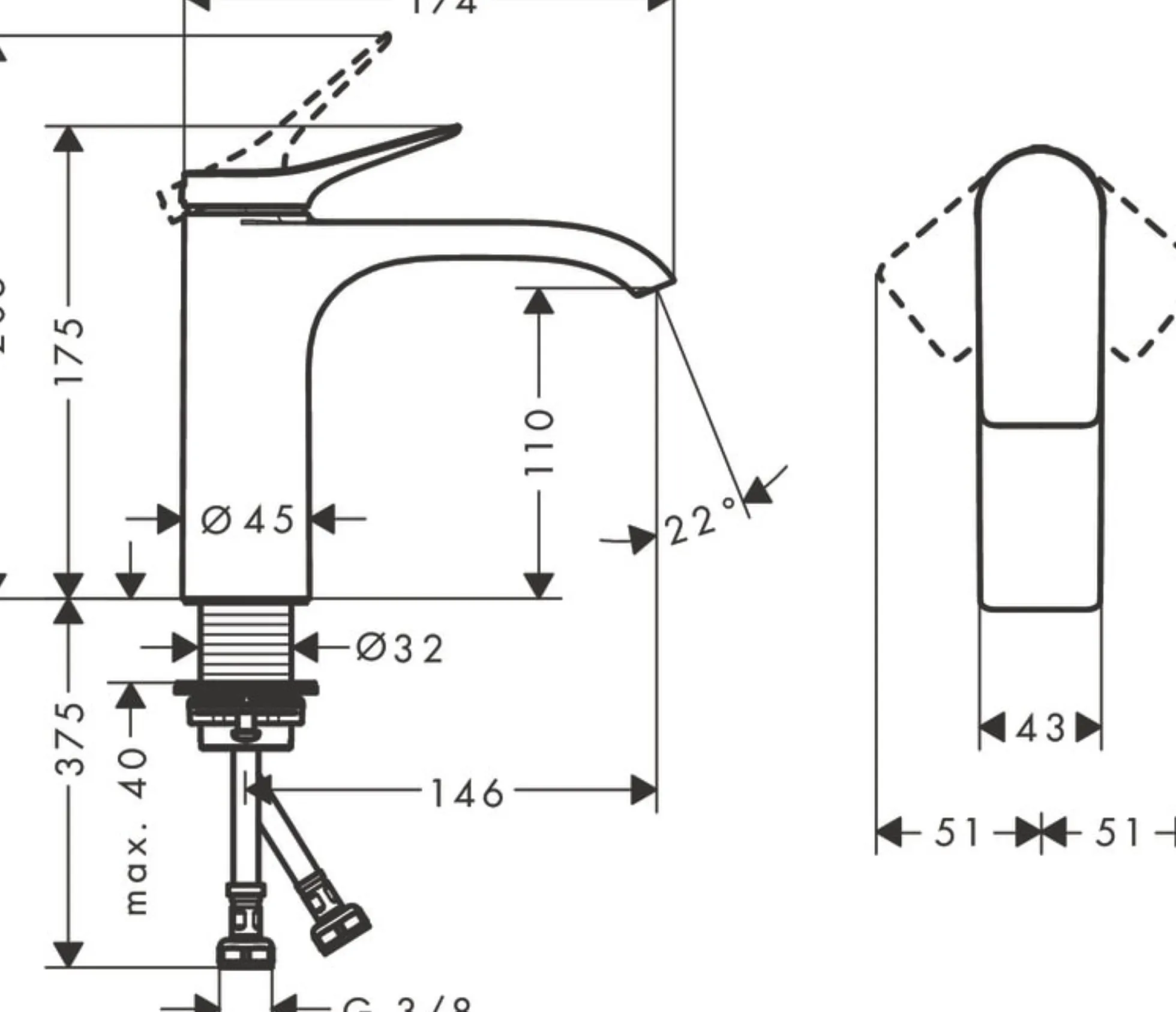 Hansgrohe Vivenis 110 håndvaskarmatur