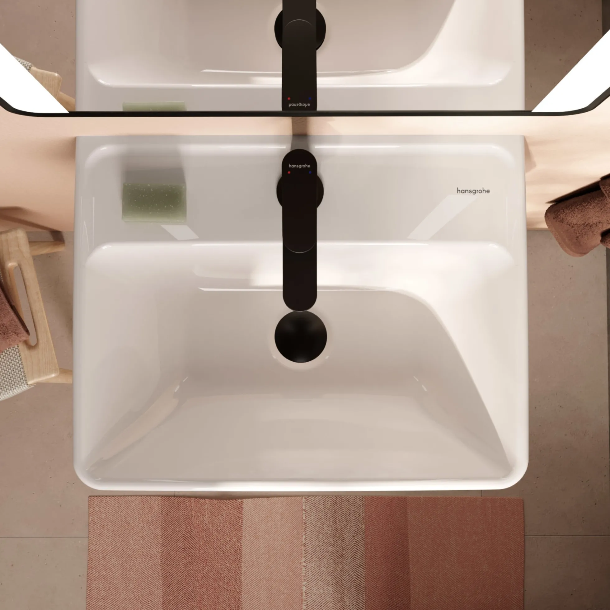 Hansgrohe Xanuia Q håndvask, med hanehul, til væg, porcelæn, hvid - flere størrelser